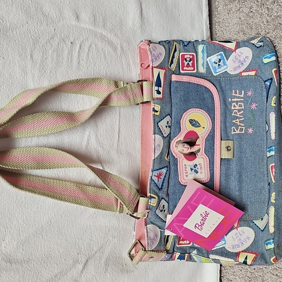 Barbie Handbags - 90s Barbie Avenue Denim Stamp Design Barbie Bag Purse Brand New Vintage